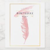 Mooie potloodtekening roze baarmoederdag wijn etiket (Enkel label)