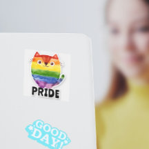 Mooie Pride Kitty Waterverf Vinyl Sticker