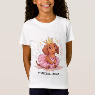 Mooie Prinses Dachshund Eigen Naam Mooie Meisje T- T-shirt