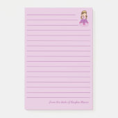 Mooie Prinses Meisje Aangepaste Roze Gelinieerd Post-it® Notes (Voorkant)