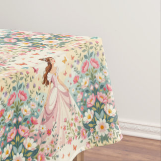 Mooie prinses met vlinders tafelkleed