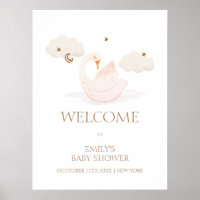 Mooie Prinses Zwaan Maan Ster Baby Shower Welkom