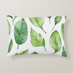 Mooie print met delicate groene bladeren accent kussen