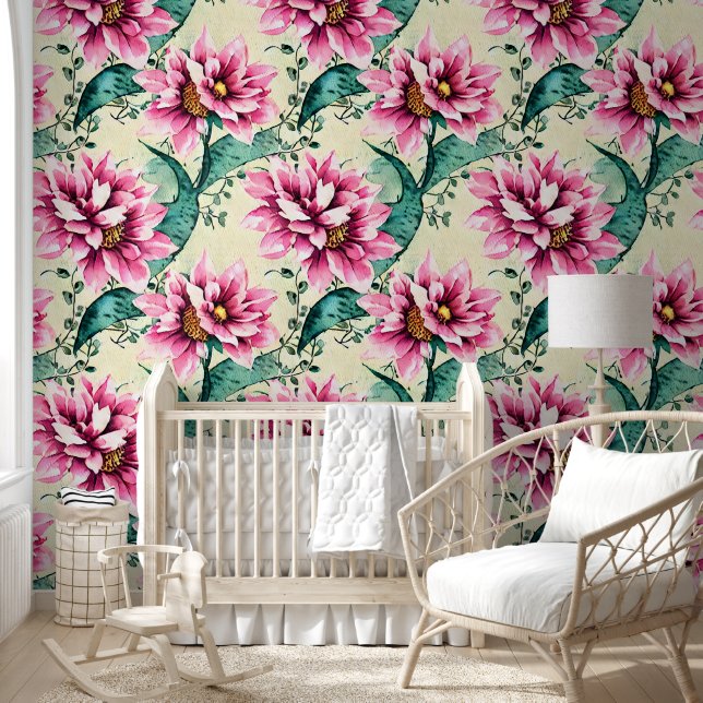 Mooie professionele waterverf schilderbloemen behang (Kinderen)