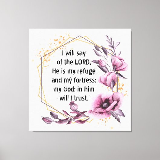 Mooie Psalm 91 Bloemen Canvas Print (Voorkant)