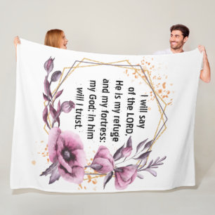 Mooie Psalm 91 Bloemen Fleece Deken