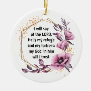 Mooie psalm 91 Floral keramische siervoorwerpen Keramisch Ornament