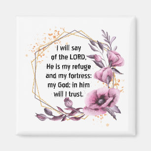 Mooie psalm 91 Floral magnet Magneet