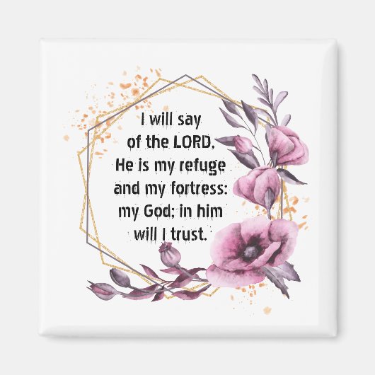 Mooie psalm 91 Floral magnet Magneet (Voorkant)