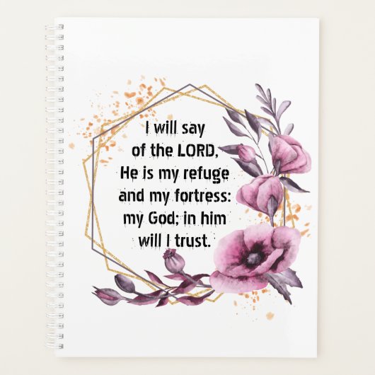 Mooie Psalm 91 Floral Planner (Voorkant)