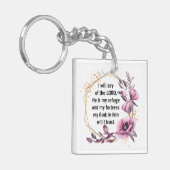 Mooie Psalm 91 Floral Sleutelhanger (Voorkant Links)