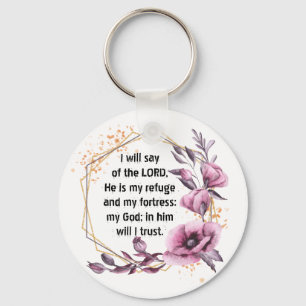 Mooie Psalm 91 Floral sleutelhanger
