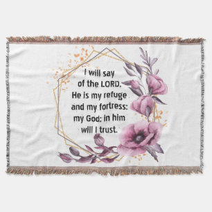 Mooie psalm 91 Floral Throw Blanket Deken
