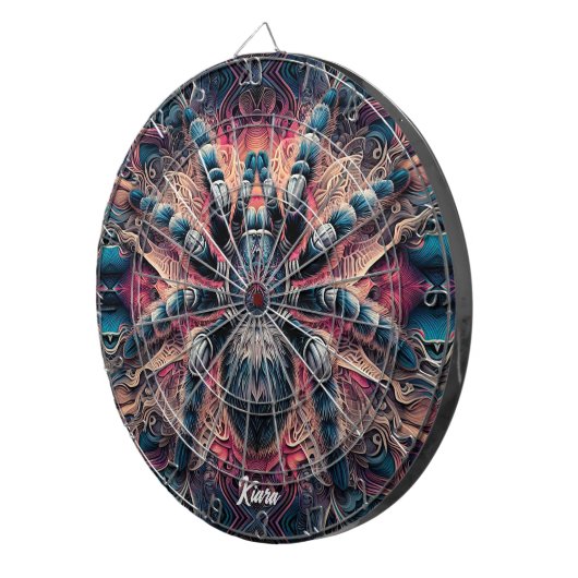 Mooie psychedelische tarantula dartbord (Voorkant Rechts)