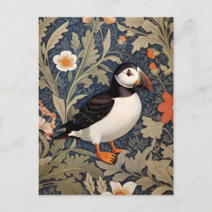 Mooie Puffin William Morris geïnspireerd Briefkaart