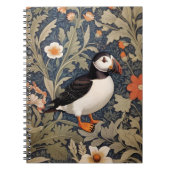 Mooie Puffin William Morris geïnspireerd Notitieboek (Voorkant)
