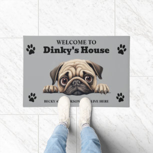 Mooie Pug Hond Foto Deurmat