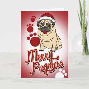 Mooie Pugmas! Feestdagen Kaart