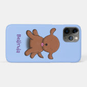 Mooie puppy dog blauwe cartoon illustratie Case-Mate iPhone case (Achterkant (horizontaal))