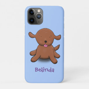 Mooie puppy dog blauwe cartoon illustratie iPhone 11 pro hoesje