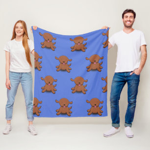 Mooie puppy dog blauwe cartoon illustratie fleece deken