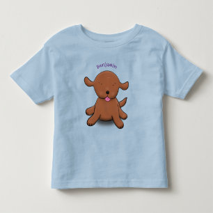 Mooie puppy dog blauwe cartoon illustratie kinder shirts