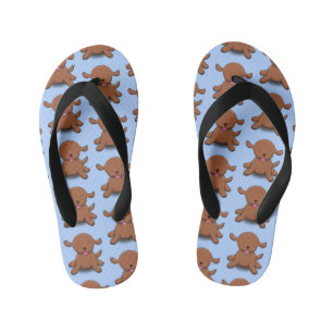 Mooie puppy dog blauwe cartoon illustratie kinder teenslippers