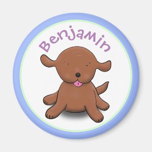 Mooie puppy dog blauwe cartoon illustratie magneet