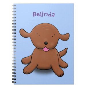 Mooie puppy dog blauwe cartoon illustratie notitieboek