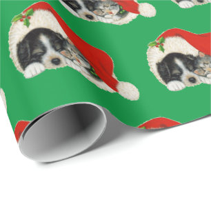 Mooie puppy- en kittenkerstverpakkings papier
