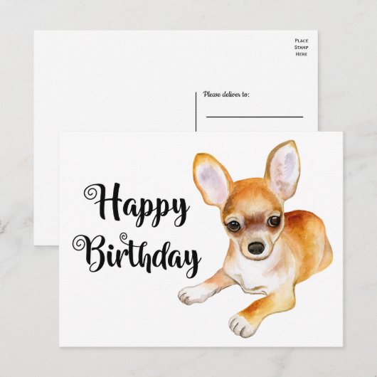 Mooie puppy hond grappige Chihuahua verjaardagskaa Briefkaart (Voorkant / Achterkant)