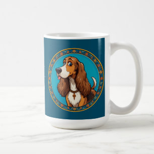 Mooie puppy kleurrijke cartoonstijl ontwerp koffiemok