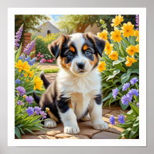 Mooie Puppy met Bloemen