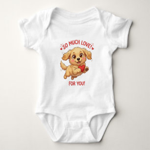 Mooie Puppy met Hart Illustratie Romper