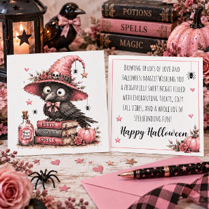 Mooie Raaf Heks Halloween Wenskaart