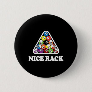 Mooie rack biljart zwembad T Shirt Ronde Button 5,7 Cm