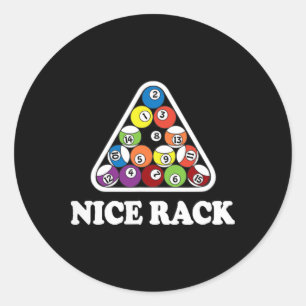 Mooie rack biljart zwembad T Shirt Ronde Sticker