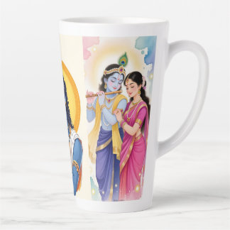 Mooie Radha Krishna blauwe accent koffiemok Latte Mok
