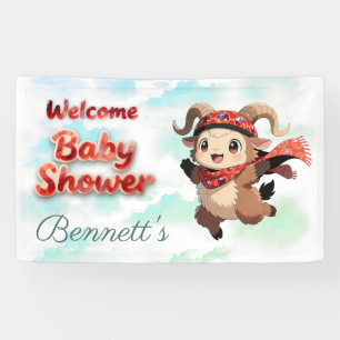 Mooie Ram Winter Baby Shower Welkom Spandoek