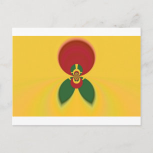 Mooie Rasta Kleuren Abstracte Art Print Briefkaart