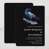 Mooie Raven op een Tree Branch bruiloft Kaart (Voorkant / Achterkant)