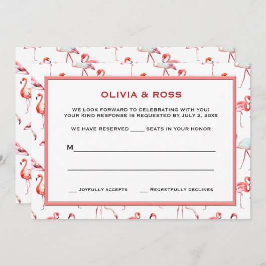 Mooie reactiekaarten voor Flamingos Kaart (Voorkant / Achterkant)