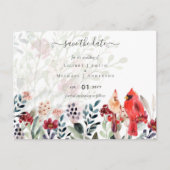 Mooie RED CARDINAL Birds Wedding Briefkaart (Voorkant)
