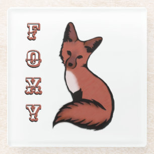 Mooie Red Foxy Fox Glazen Onderzetter