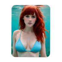Mooie Red Haire Woman Onderwater Fotografie