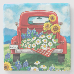 Mooie Red Truck Fine Art Stenen Onderzetter