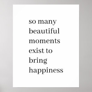 Mooie redenen om gelukkig te zijn Minimalistische Poster