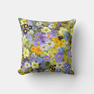 Mooie reeks kleurige bloemen kussen