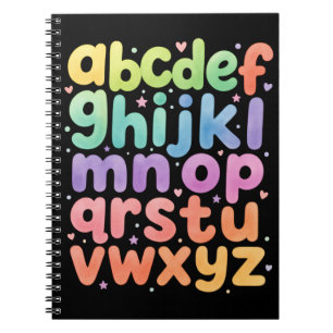 Mooie Regenboog Alfabet ABC Notitieboek voor Kinde