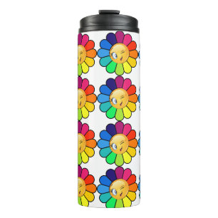 Mooie Regenboog Bloem Thermische Tumbler Thermosbeker